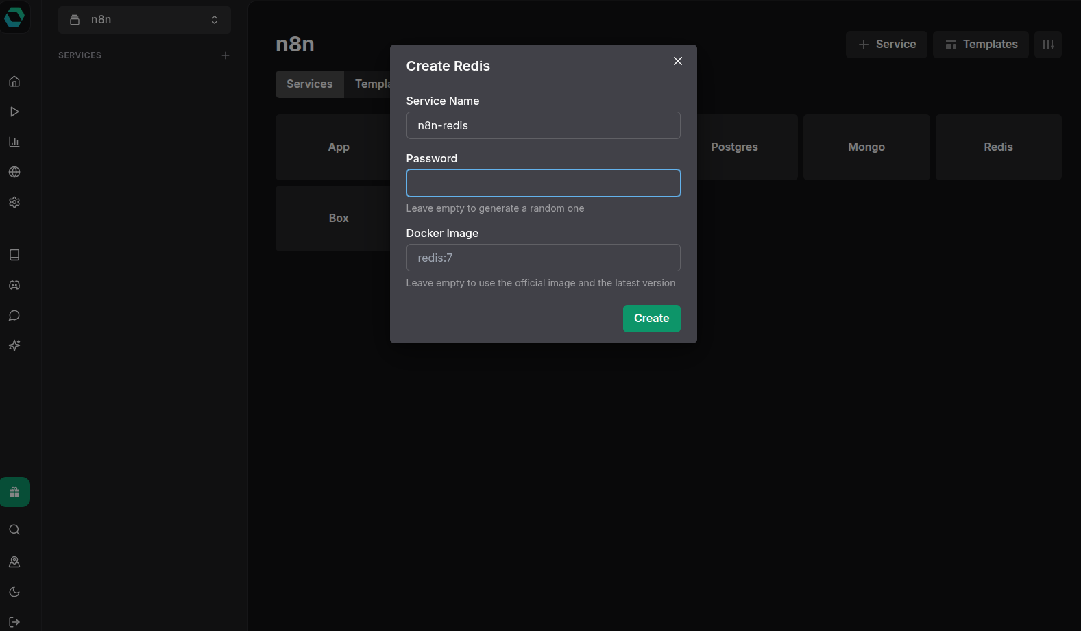 Name Redis service