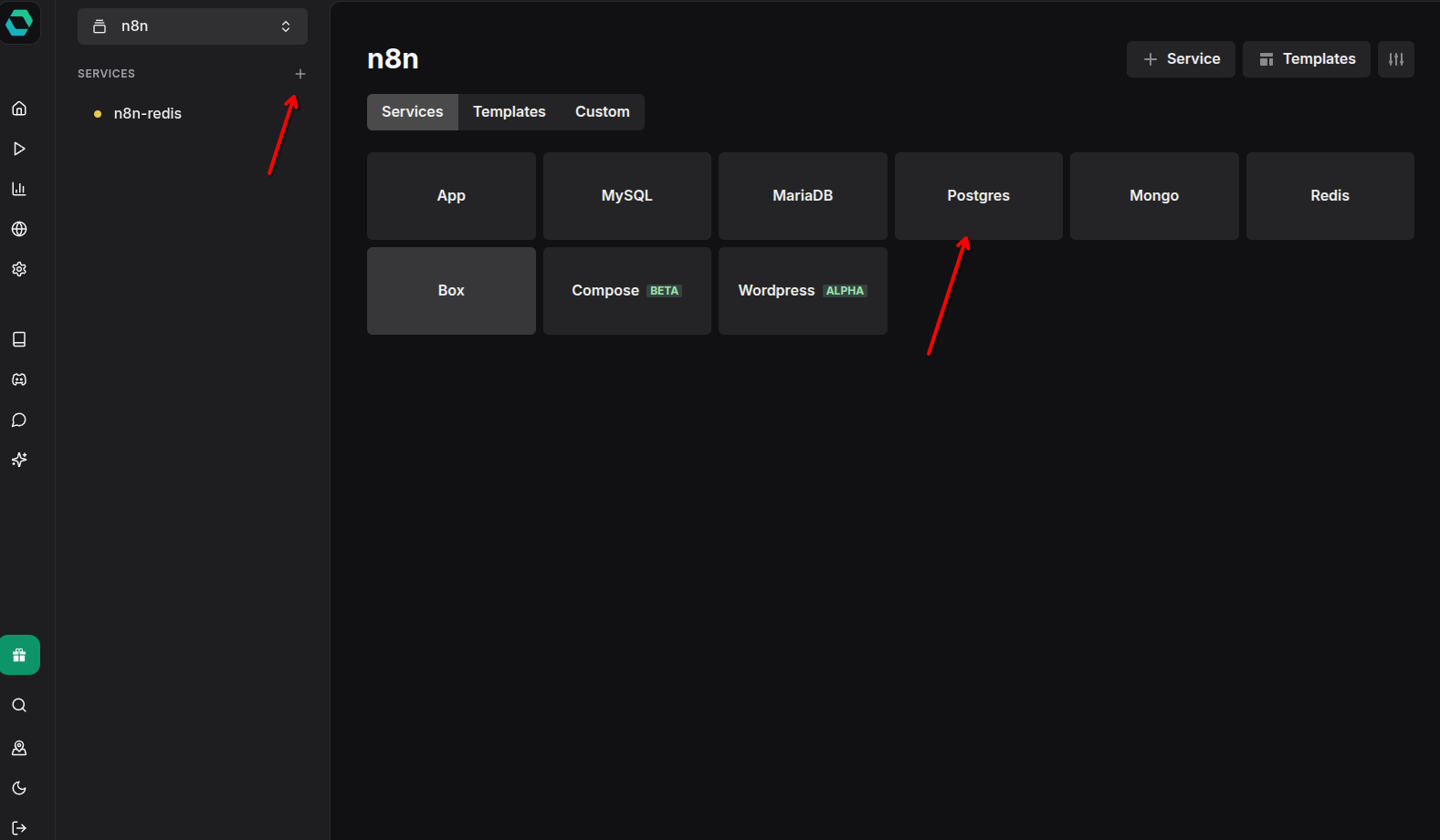 Initialize PostgreSQL service